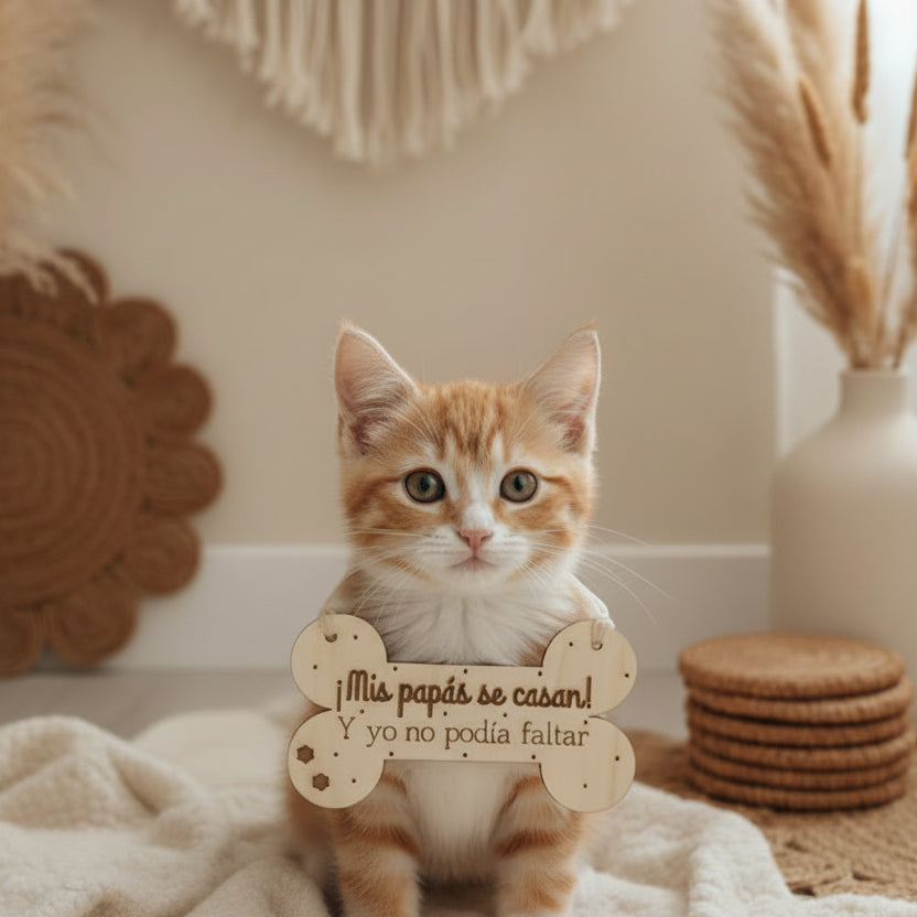 Cartel para mascotas - ¡Mis papis se casan!