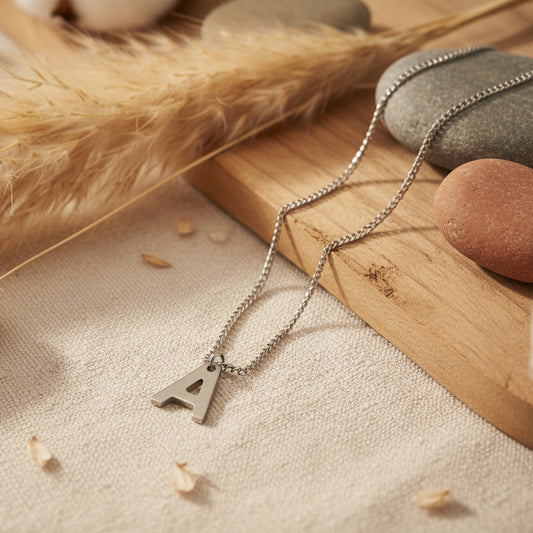 Collar Inicial y Cadena Personalizadas Plata
