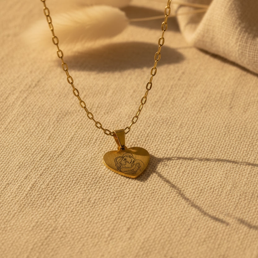 Collar Corazón Personalizado · “Siempre Contigo”