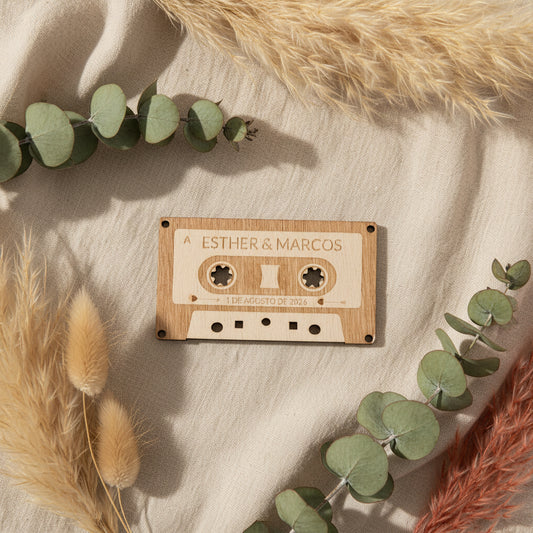 Invitación Cassette - Rebobina nuestro amor