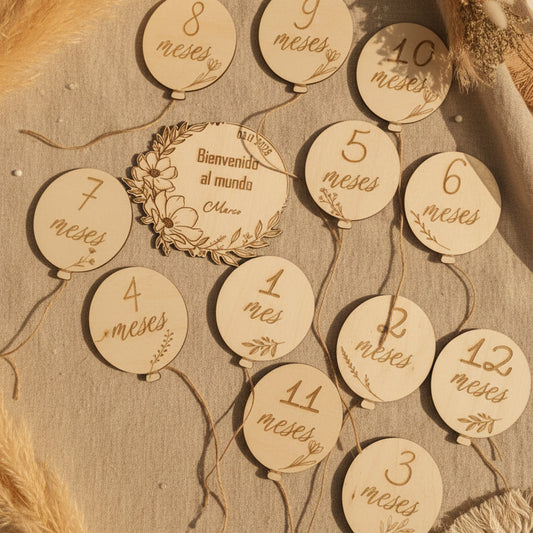 Mi primer año · Cumplemes de madera