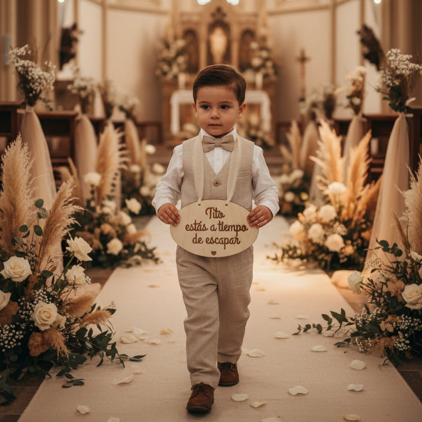Placa para pajes de boda - Estás a tiempo