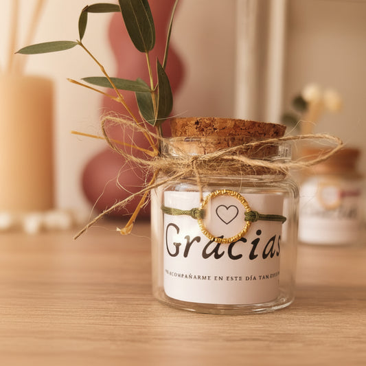 Pulsera en tarro - Gracias por acompañarme