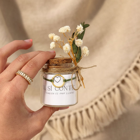 Pulsera en tarro - Mi sí contigo también es para siempre
